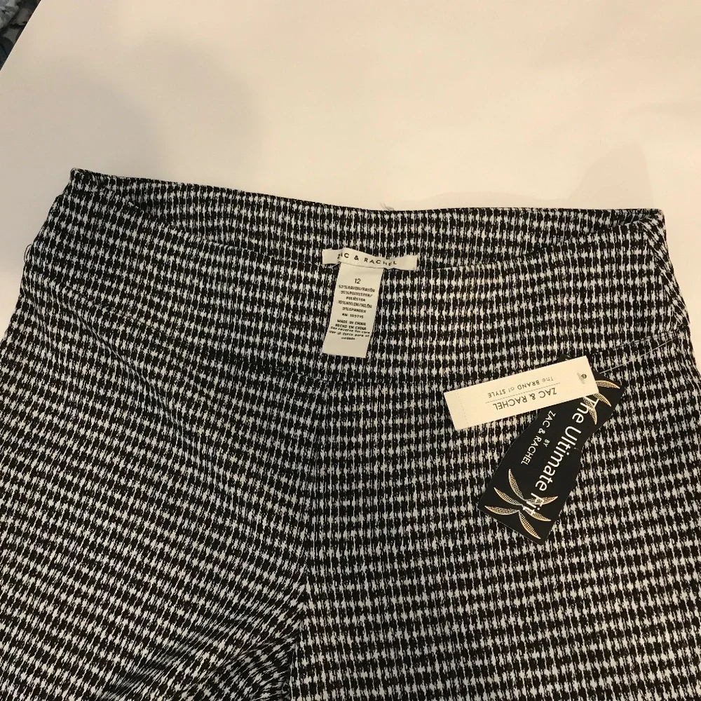 Zac & Rachel Black & White Houndstooth Slim Pants 12 - Picture 7 of 7